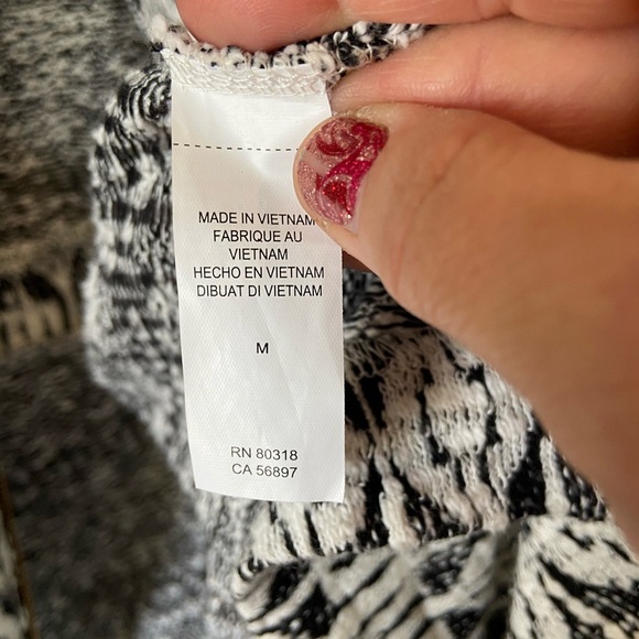 Lucky Brand Knit Jacket Black & White Long Size M - Picture 8 of 10